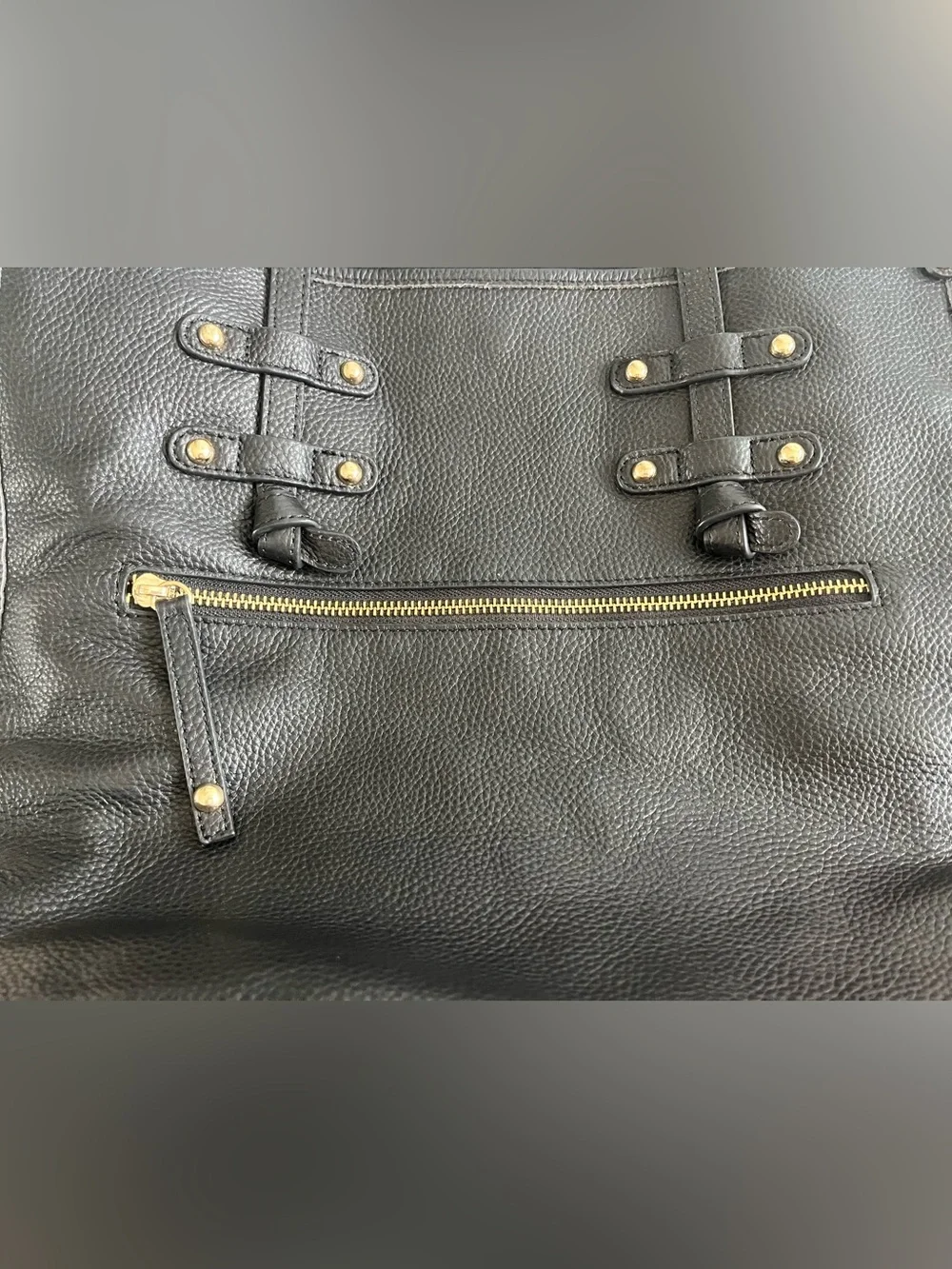 Laggo Siena Black Leather Tote Bag